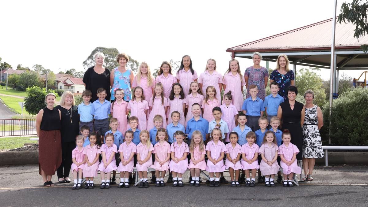 SCHOOL: St Joseph's School in Portland with all their staff and students. Photo: SUPPLIED 
