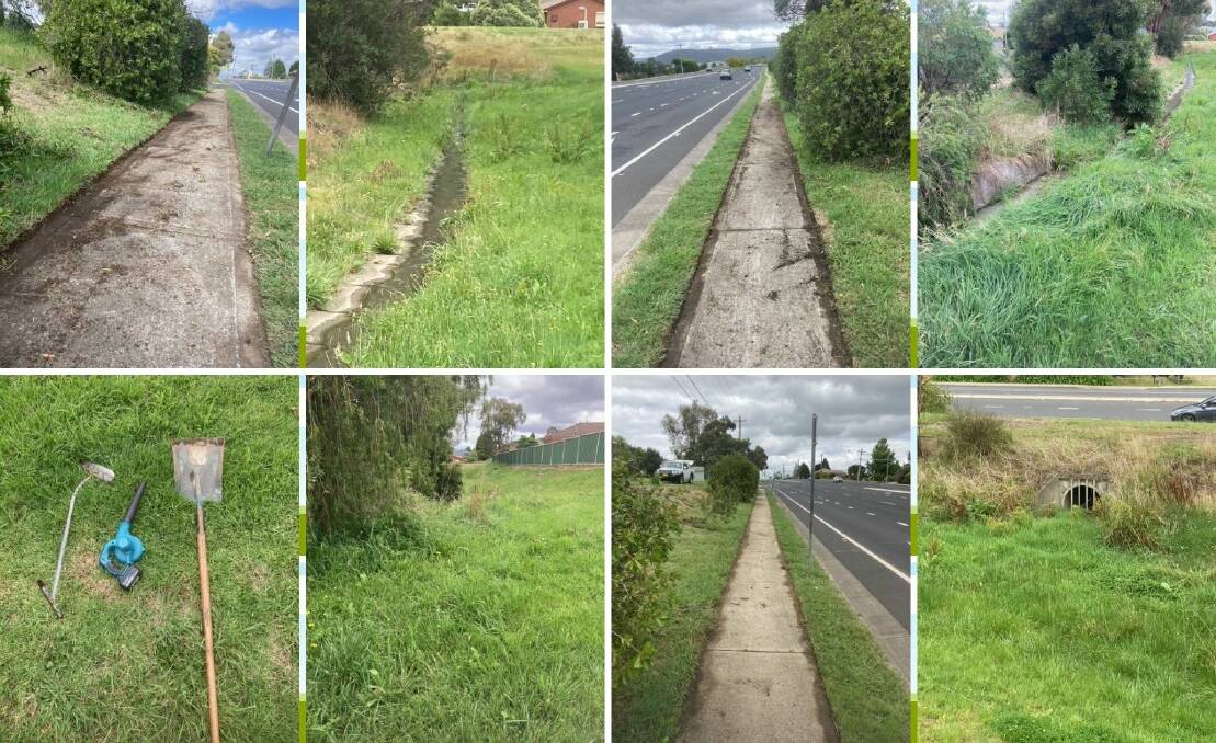 WORK: Before and after shots of the work the Lithgow resident put in to trimming back the bush from the path. Photos: SUPPLIED 