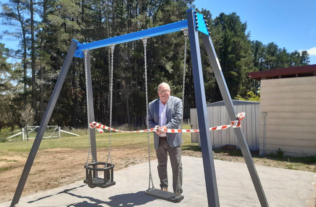 PLAYGROUND: Lithgow Mayor Ray Thompson at the new park in Hartley Historic Village. Photo: SUPPLIED 