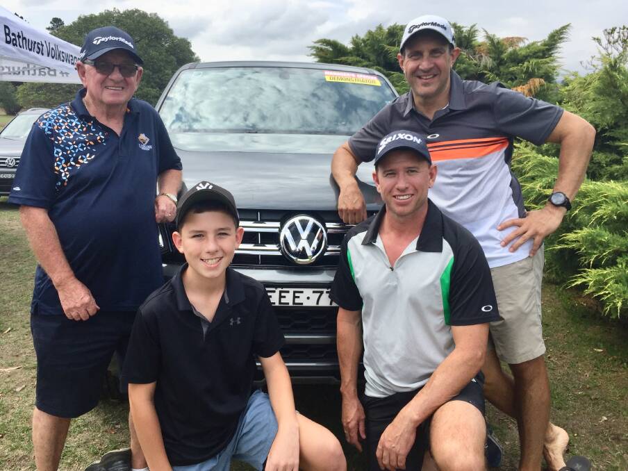VW SCRAMBLE CHAMPS: from left, Gary, Nathan and Dave Marshall and Troy Luka. Picture: SUPPLIED
