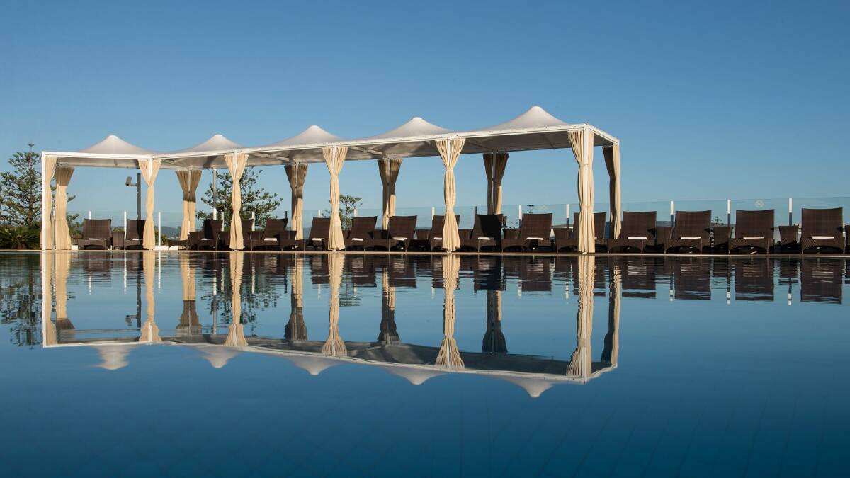 The pool deck at the Sofitel is the perfect place to unwind.