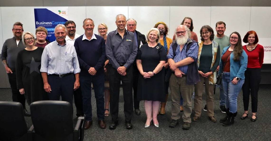 Members of the Lithgow District Chamber of Commerce with local businesspeople. Picture: Supplied