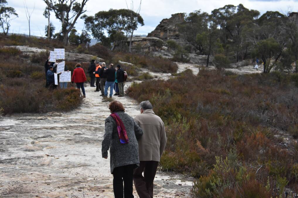 PLATEAU: Members of the retired unions association members Nadia and Juan Rivera join the excursion to Dobbs Drift, part of the proposed reserve area. Picture: PHOEBE MOLONEY