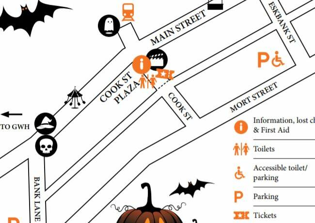 MAP: The map of the event on the Halloween brochure. 