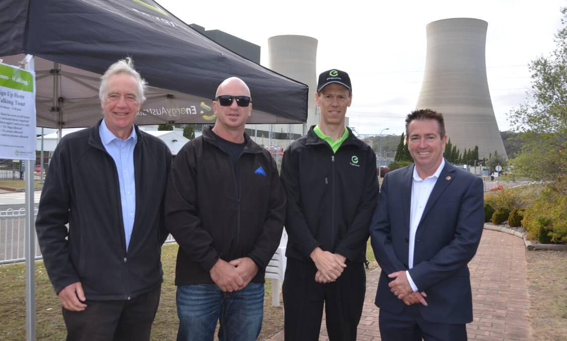 OPEN DAY: Mayor Stephen Lessie, Portland Pool President Shane Taylor, Mark Collette and MP Paul Toole. Picture: PHOEBE MOLONEY. 