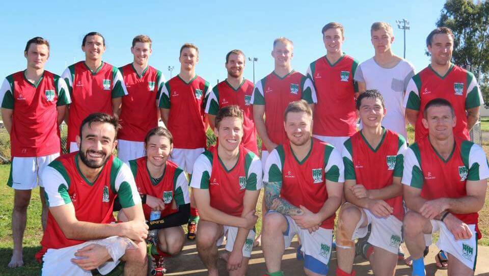 LITHGOW MEN: Lithgow's 2017 men's open team with Logan Hunter (second from the right, back row). Picture: SUPPLIED. 
