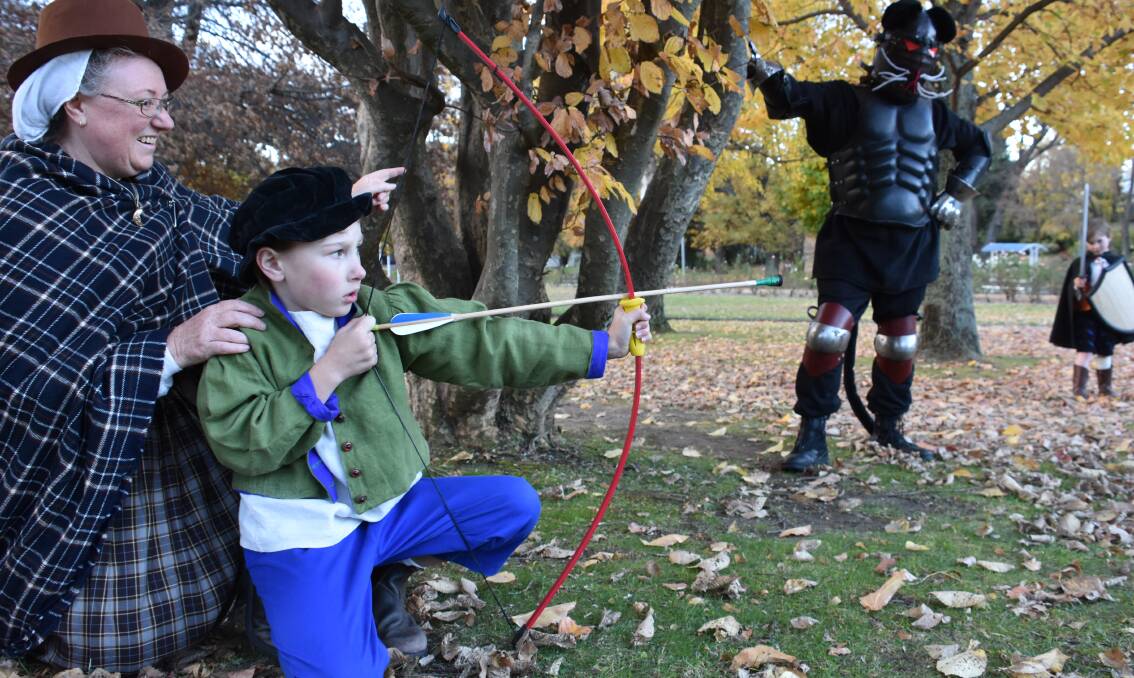 ON THE LOOK OUT: The Dismal Fogs Panther Hunt is focussed on children's archery. Stephen Grantham is usually the target. Picture: PHOEBE MOLONEY.