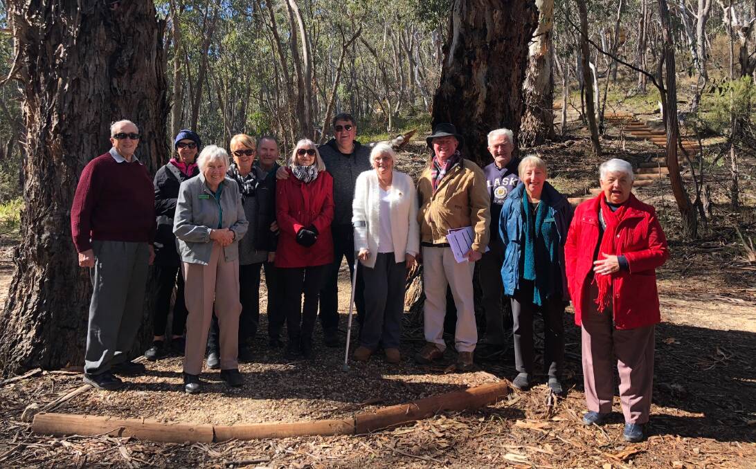 KEEPING LITHGOW BEAUTIFUL: Aunty Helen Riley and Tidy Towns assessor Doug MacDonald (centre) with Lithgow Tidy Towns committee members. Picture: SUPPLIED. 
