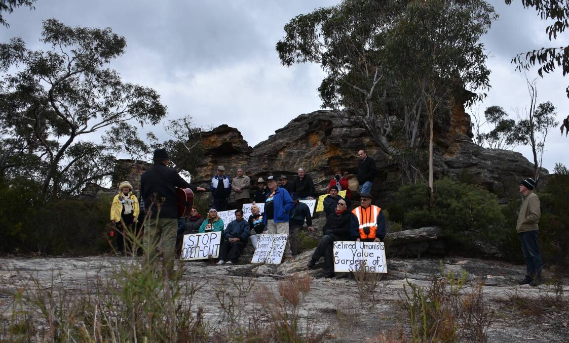 CAMPAIGN: CRUMA members at Dobbs Drift in Newnes. Picture: PHOEBE MOLONEY