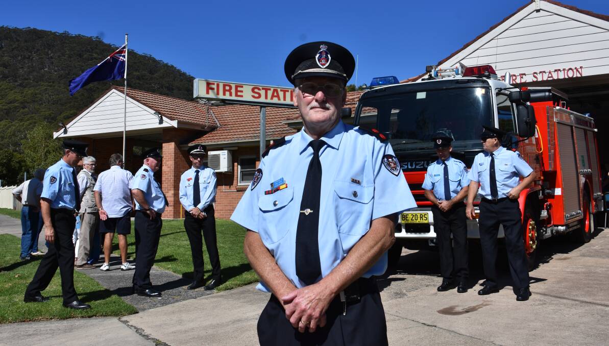 CAPTAIN: Paul Carter outside Lithgow West Fire Station, where he began his career in 1968. Picture: PHOEBE MOLONEY. 