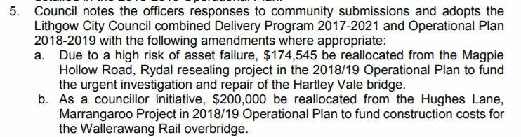 From council minutes June 2018, council re-allocated funding for Hughes Lane. 