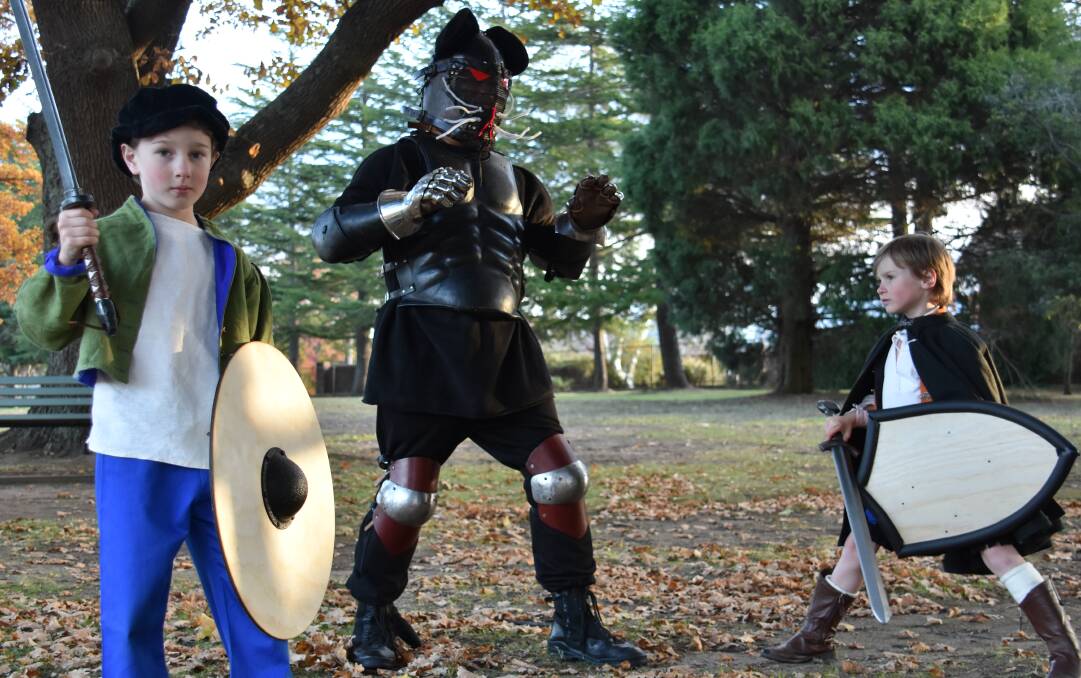 SLAY THE BEAST: Hamish, Stephen (as the black panther) and Connor. 