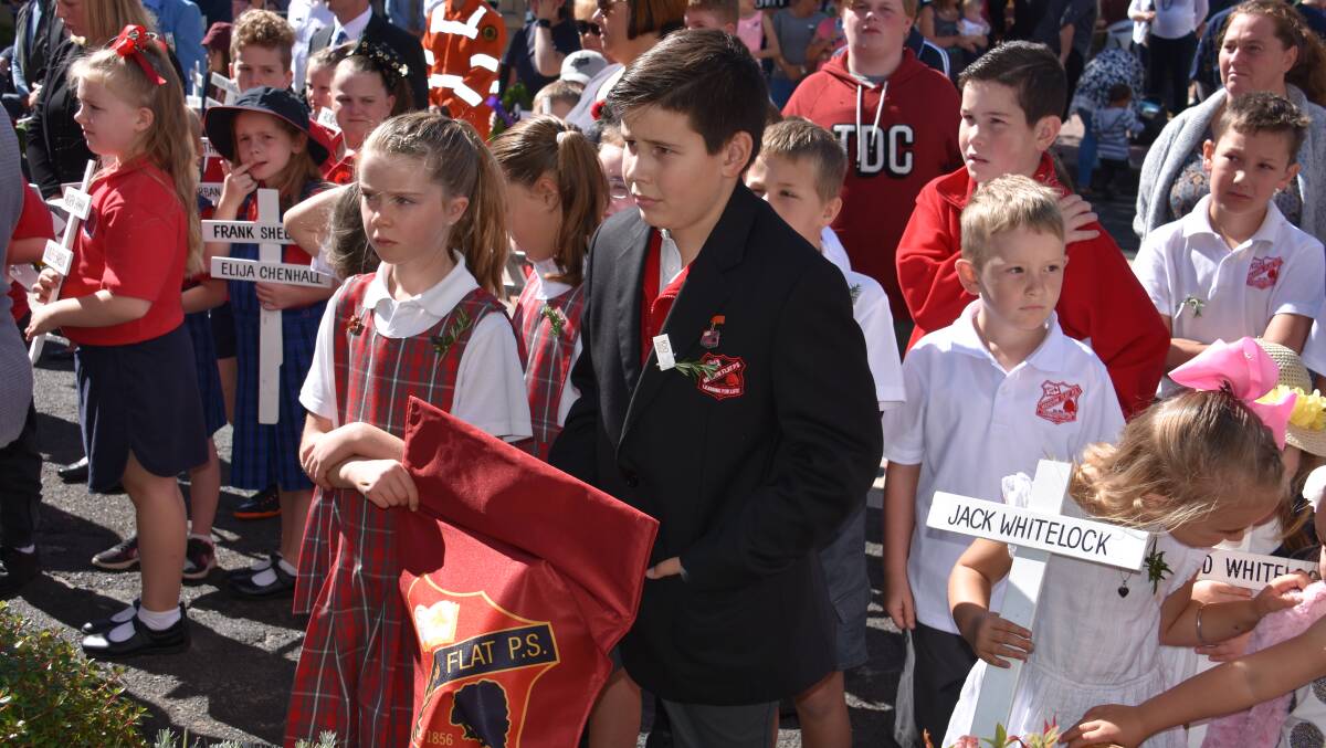 STUDENTS: Eilish Reen and Corey Harrison of Meadow Flat Public School. Picture: PHOEBE MOLONEY. 