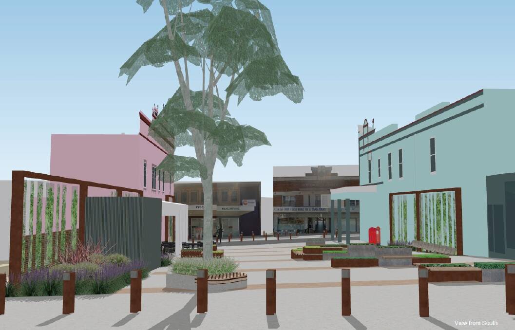 ARTIST'S IMPRESSION: The latest artist's impression of Cook Street Plaza received in January of this year. The statue is shown in its current position. Picture: SUPPLIED. 
