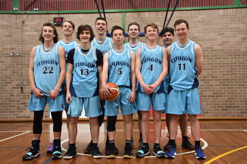 VICTORIOUS: Lithgow High School's open boys basketball team before the match at Lithgow Basketball Stadium. Picture: PHOEBE MOLONEY. 