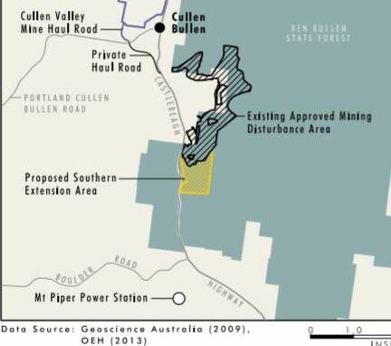 EXTENSION: Castlereagh Coal's proposal to extend the current approved mining disturbance area to include the Lithgow coal seam. Sourced from Castlereagh Coal's response to submissions. 