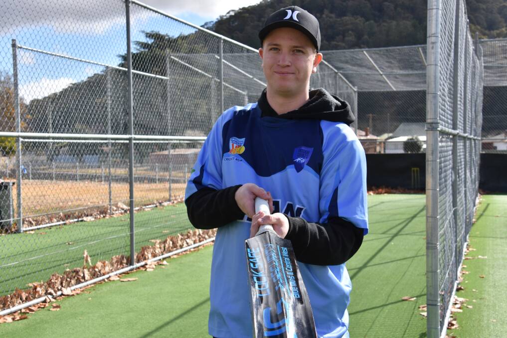 GOING FOR IT: Lithgow's Joel Gurney wearing his NSW indoor cricket uniform. Picture: PHOEBE MOLONEY