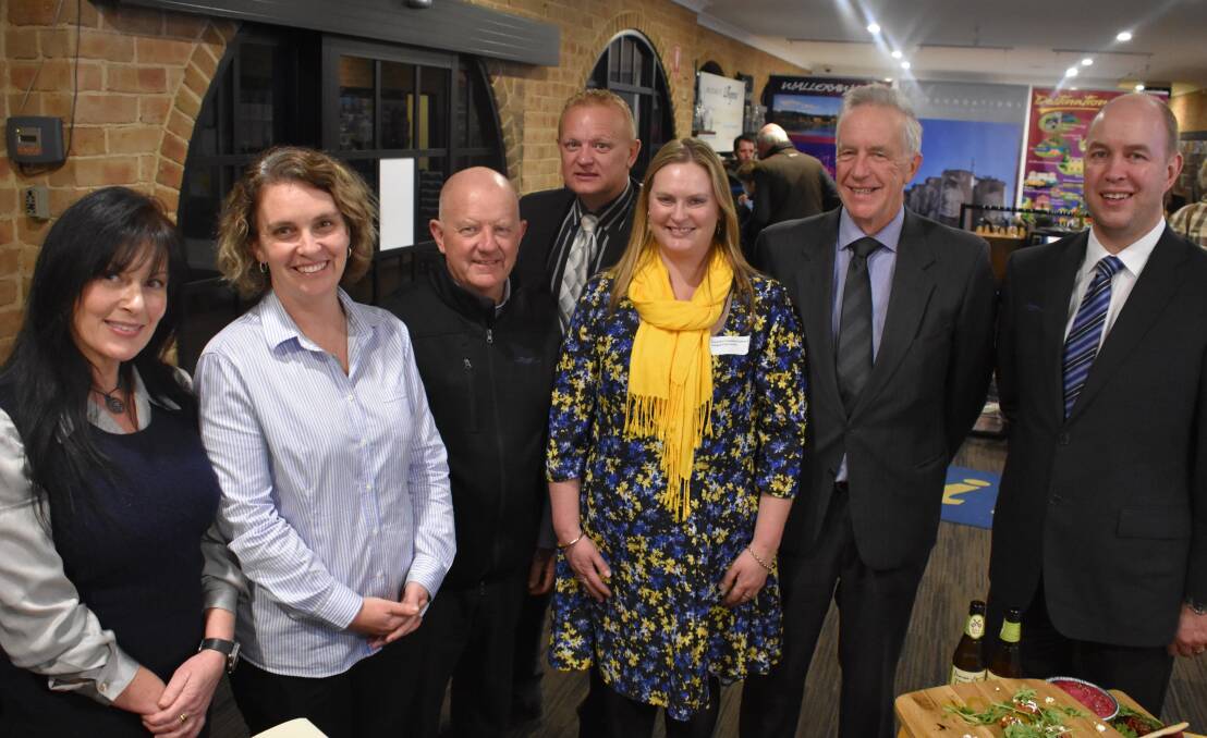TOURISM FOCUS: Lithgow information centre's Vicki Curry and Sue Broooking, Lithgow City Council's commercial response unit Robbie Park, Andrew Powrie and Simon Francis, Cr Cassandra Coleman and Mayor Stephen Lesslie. 