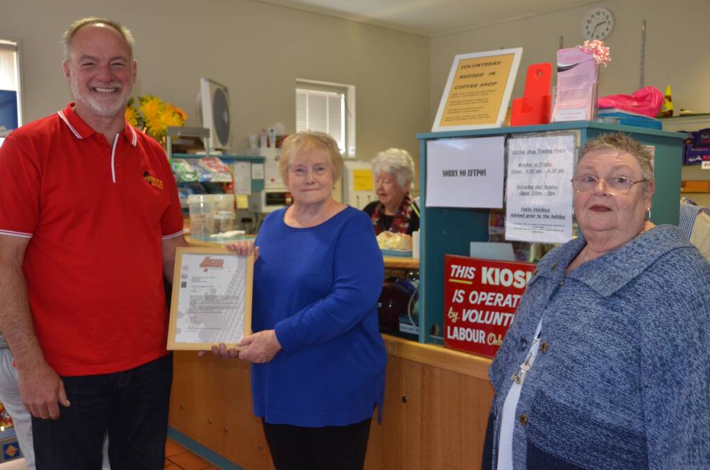 VOLUNTEERS: Andrew Lockley, Jean Hill and Elaine Robinson in the canteen run by auxiliary volunteers. 