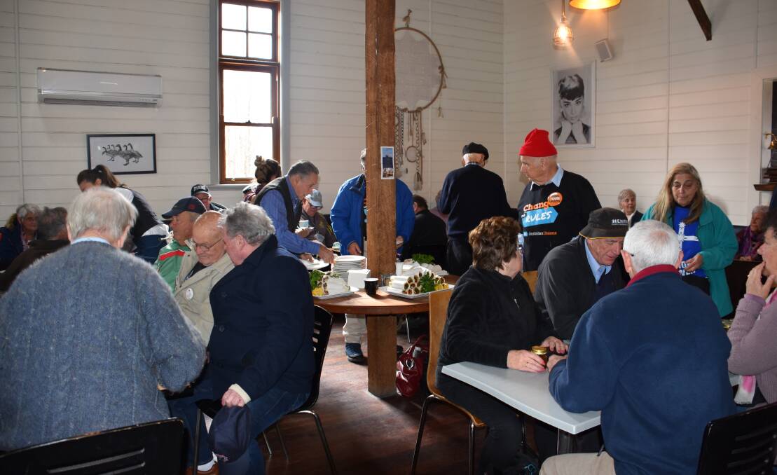 COFFEE AND CONSERVATION: Union members at the Tin Shed on Tuesday. Picture: PHOEBE MOLONEY,