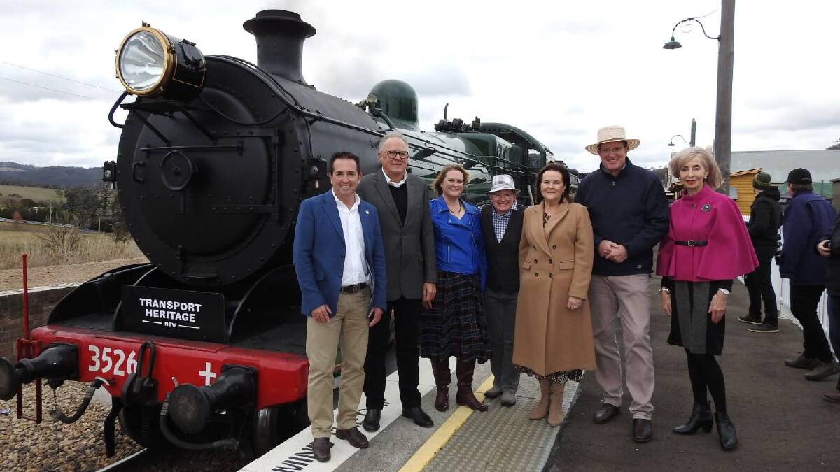 State and federal MPs and regional mayors at a celebration at the Tarana station in June last year. Picture from Anna Watson MP Facebook page.