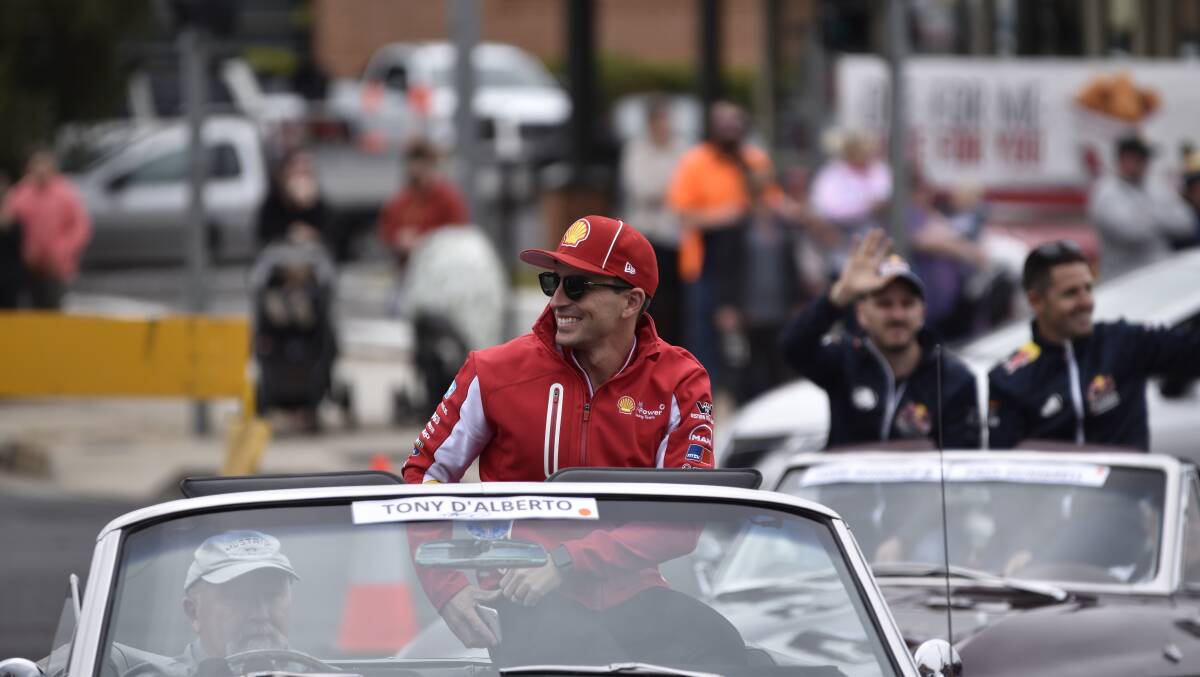 APPEAL: Tony D’Alberto during this year's drivers parade in the Bathurst CBD. Photo: JAMES WRIGHT