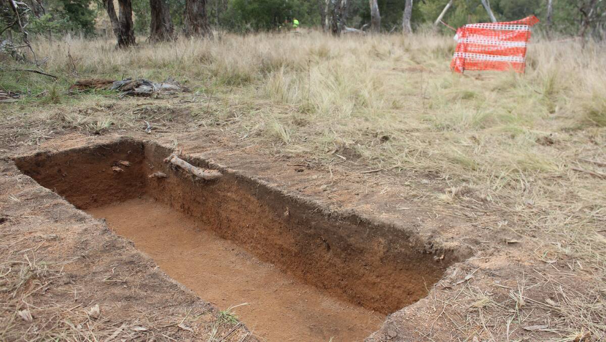 A hearth uncovered during archaeological digs between Mt Victoria and Hartley.