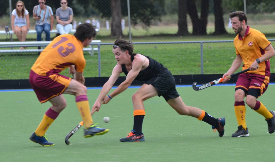 YOUNG GUNS: The Premier League Hockey men's development squad pushed the older, more experienced Burwood Briars. Photos: ANYA WHITELAW