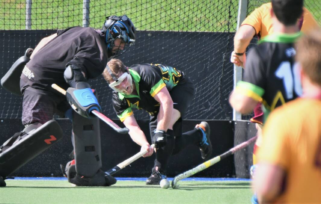 STARS SHINE: The men's Premier League Hockey All Stars posted a 2-1 win over the Burwood Briars. Photos: CHRIS SEABROOK
