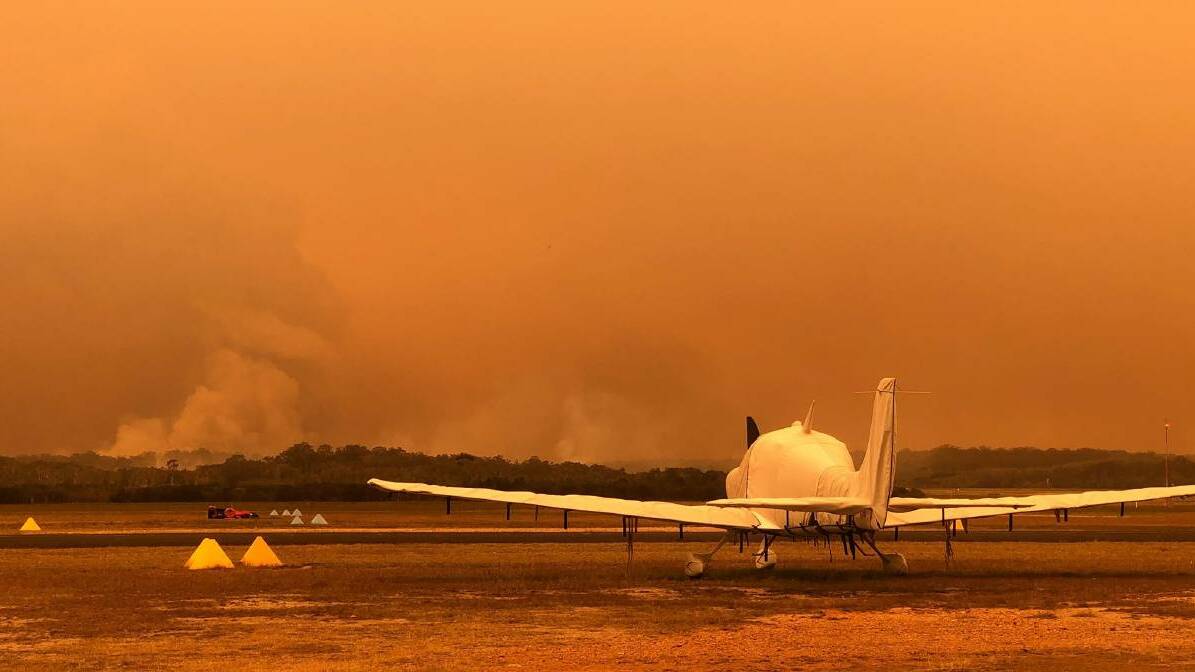RED ALERT: Extreme fire conditions are forecast for Bathurst and surrounds on Monday and Tuesday, while catastrophic fire conditions are tipped for the coming days on the north coast, which will add to this view from Port Macquarie Airport. Photo: Amanda Leech