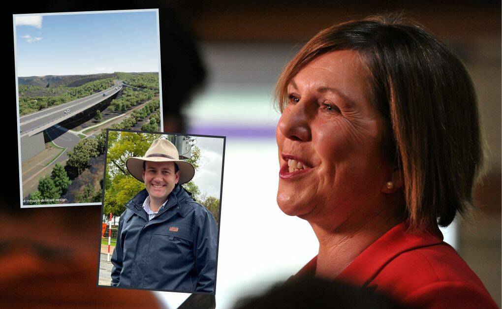 PRIORITY: Catherine King is the new federal Infrastructure Minister and state regional roads Minister Sam Farraway (inset) has been in touch to ensure the Great Western Highway upgrade is a priority for all levels of government. Photo: LACHLAN BENCE