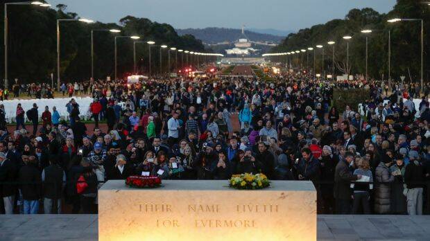 The 2018 Anzac Day dawn service crowd in Canberra matched that of last year. Photo: Alex Ellinghausen