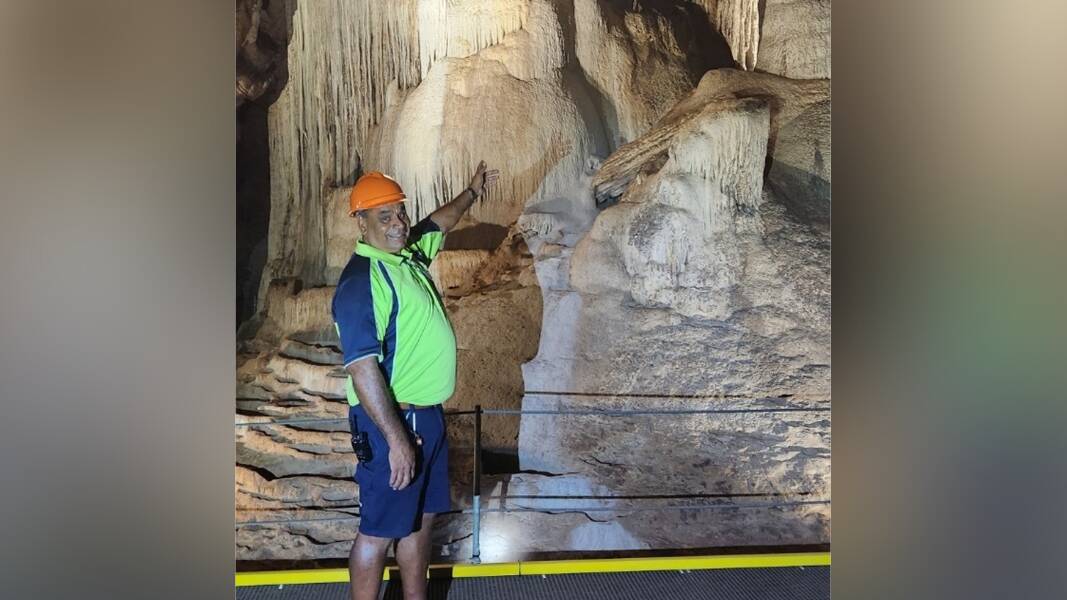 Paul West, aka Westy, on his last day as a tour guide at Wellington Caves. Picture supplied