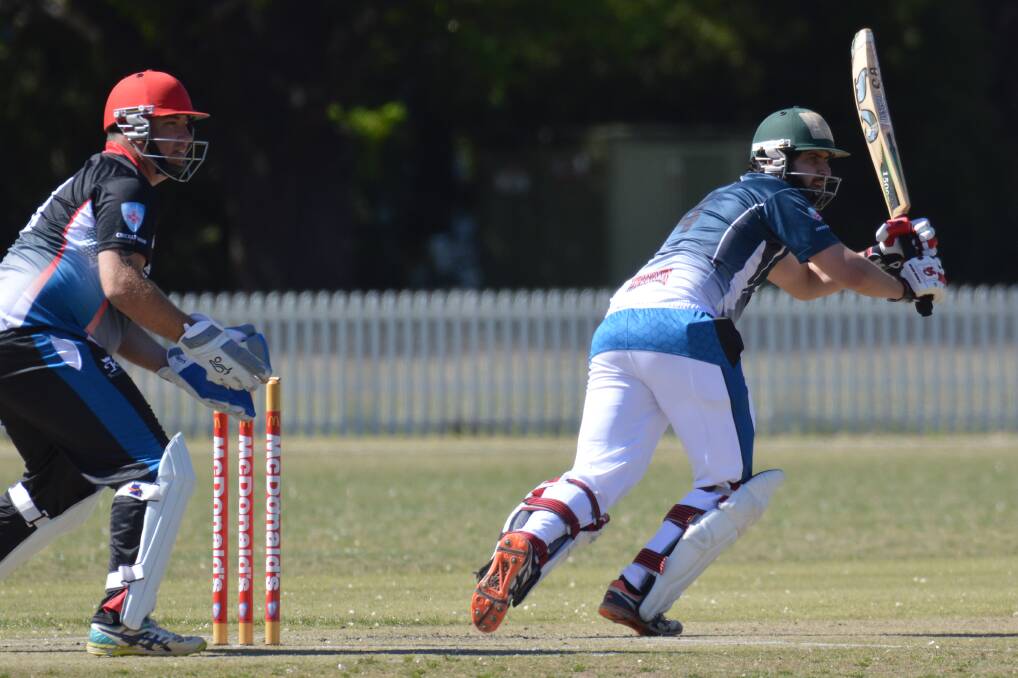 CAPTAIN CONFIDENT: Jameel Qureshi whips one through midwicket during his Wranglers' 20-run win over rivals Orana on Saturday. Photo: MATT FINDLAY