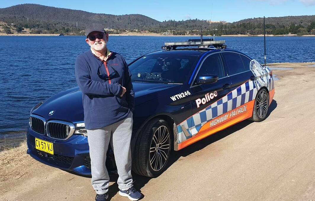 DREAMS2LIVE4: Lithgow Highway Patrol officers have made a dream come true for Neil Condran. Photo: NSW TRAFFIC AND HIGHWAY PATROL COMMAND