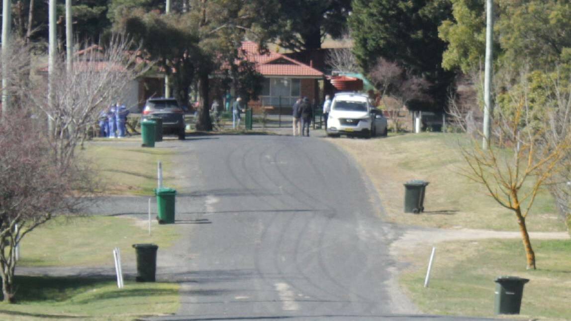 DOUBLE HOMICIDE: A police operation at the end of On-Avon Avenue at Oberon on Friday. Photo: BRADLEY JURD