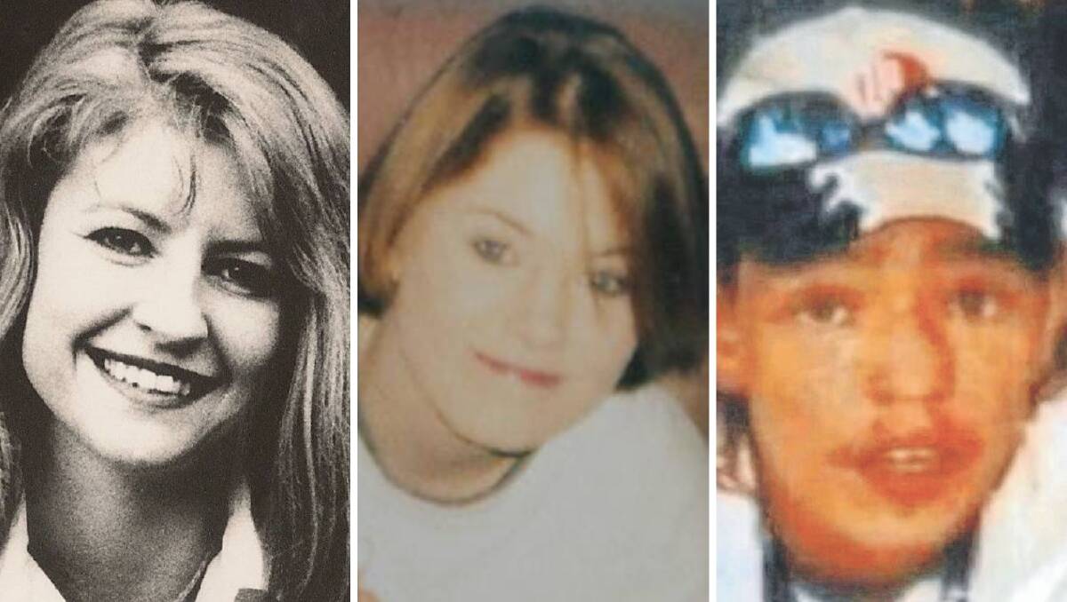 MISSING PERSONS: Janine Vaughan, Jessica Small and Andrew Russell.