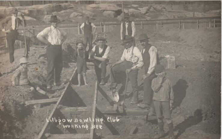 In the beginning: The club was literally built by the hard work of many hands. This photo is circa 1919 and shows the land being readied for building.