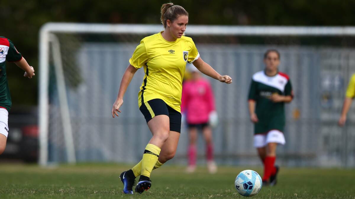 GOAL-SCORER: Mariners' Jasmin Courtenay found the back from several shots at the net in her side's 1-0 victory over last-placed South Branch on Saturday at Mudgee. Photo: PHIL BLATCH. 