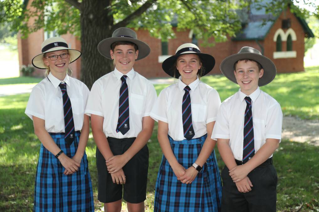 Scots All Saints College Year 8 Captains Zane Newham (second from left) and Emily Brown (second from right) said they both value the environment of the new Middle School.