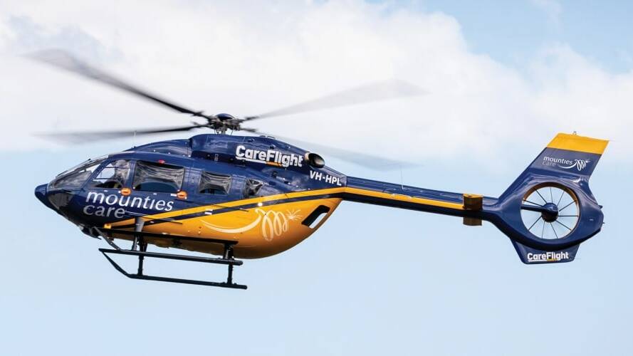 a Careflight helicopter has been called to the Great Western Highway crash. Picture by Careflight