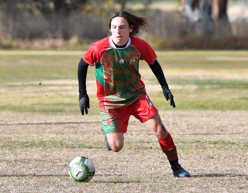 IN SPACE: Dubbo College's Ethan Hyde on the ball for Western against Sydney West. Photo: ALEXANDER GRANT