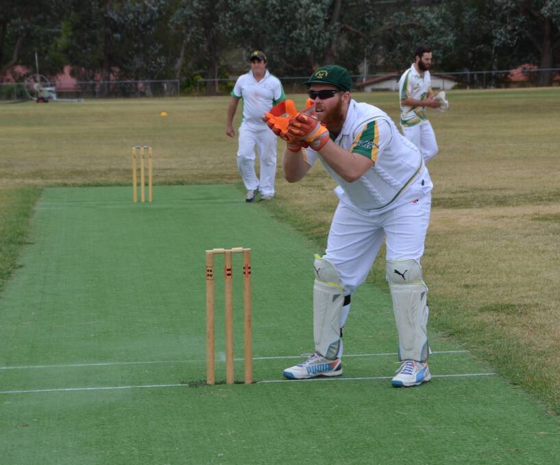 FIRST GRADE: Valley's Andrew Fawbert, pictured here with the keeping gloves, hit 127 not out including 10 fours and five sixes in his sides win over Hampton. Photo: HOSEA LUY