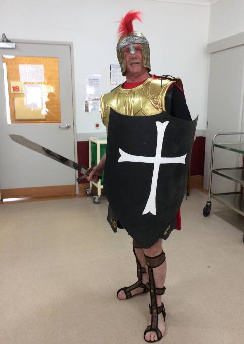 George Auld if the full appearance of a Roman Centurion.