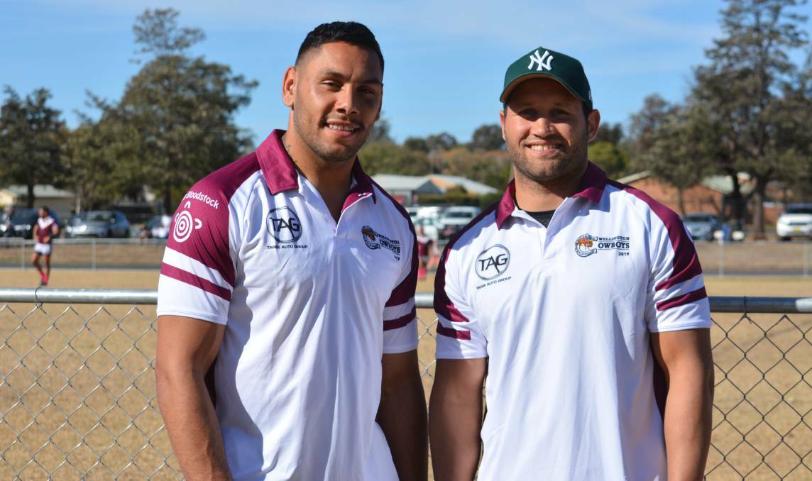GIVING BACK: A proud western area product, Jesse Ramien (left) was in Wellington last season with fellow NRL player Tyrone Roberts promoting health and wellbeing. Photo: TAYLOR JURD