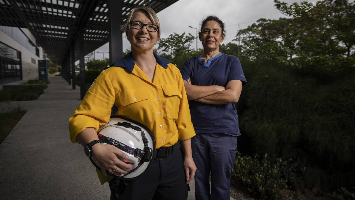 ON THE FRONTLINE: Ingleside Rural Fire Brigade Deputy Captain Laura Marsh and Northern Beaches Hospital clinical nurse consultant in the emergency department Cathy Morris. Picture: Simon Bennett