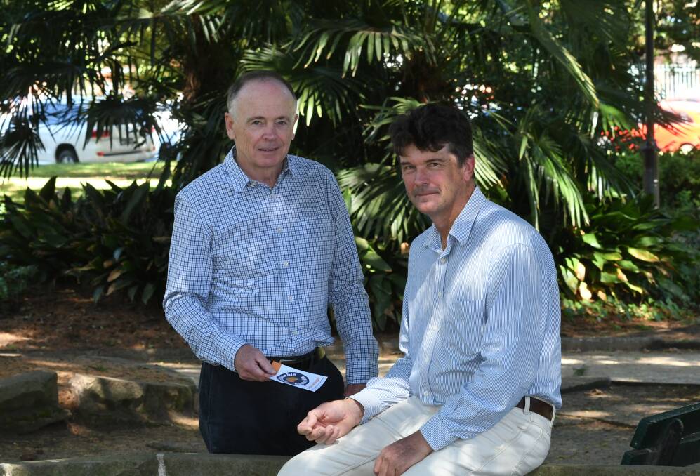 TAKING UP THE CHALLENGE: The Sustainable Australia party has selected Bathurst's Chris O'Rourke to run for the Legislative Council, while Michael Begg is the candidate for the Legislative Assembly. Photo: CHRIS SEABROOK 031219csustain2