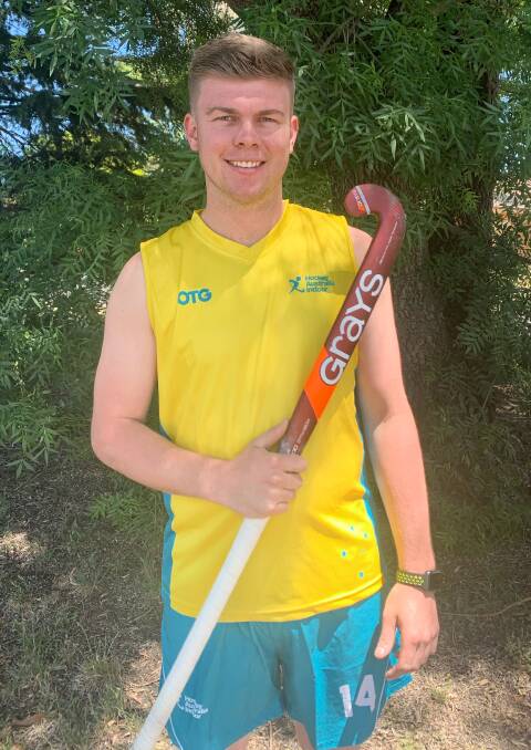 Green and gold honours: Former Tamworth native Brandan Horner is currently touring with the Australian open men's indoor side.