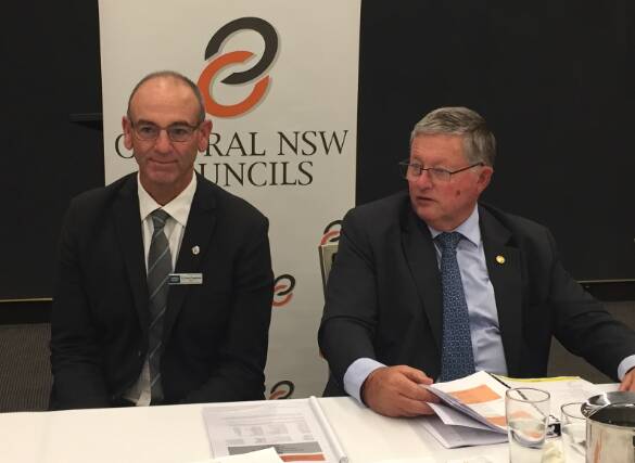 Central NSW Joint Organisation deputy chairman Cr Scott Ferguson and chairman John Medcalf. Photo: CONTRIBUTED