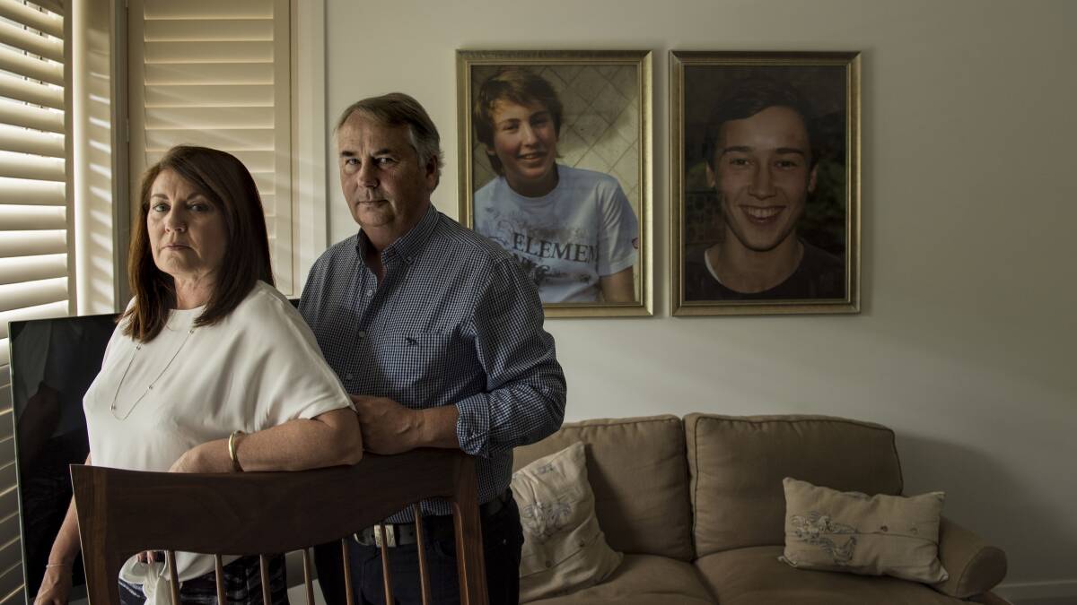 STAY KIND: Kathy and Ralph Kelly lost each of their sons, Thomas and Stuart, at the age of 18. Picture: Steven Siewert